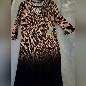 JLo NWT LARGE (JENNIFER LOPEZ) Elegant Leopard Print Dress
